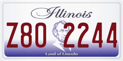 IL license plate Z802244