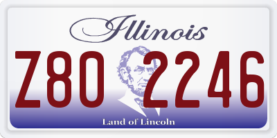 IL license plate Z802246