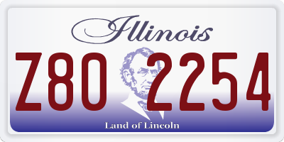 IL license plate Z802254