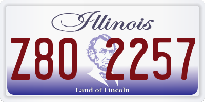 IL license plate Z802257