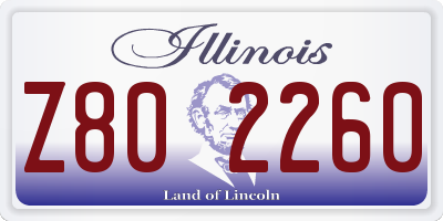 IL license plate Z802260