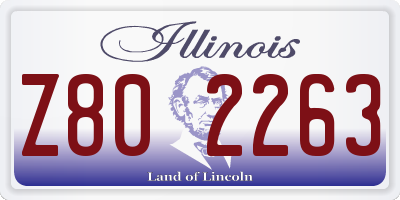 IL license plate Z802263