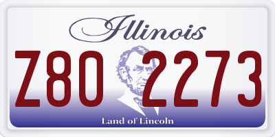 IL license plate Z802273