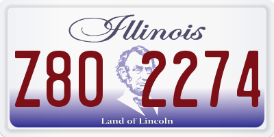 IL license plate Z802274