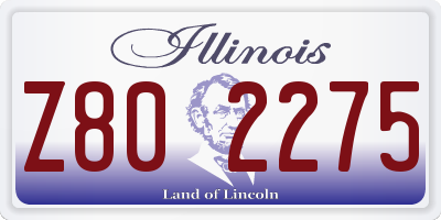 IL license plate Z802275