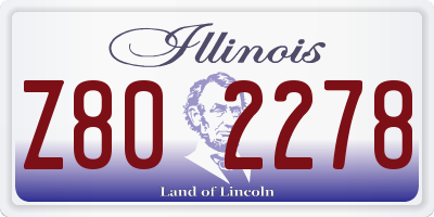 IL license plate Z802278