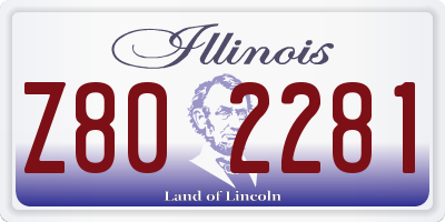 IL license plate Z802281