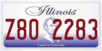 IL license plate Z802283