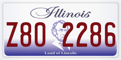 IL license plate Z802286