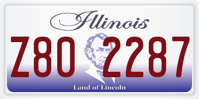 IL license plate Z802287