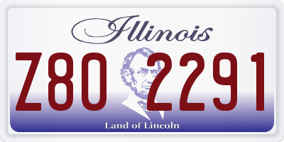 IL license plate Z802291