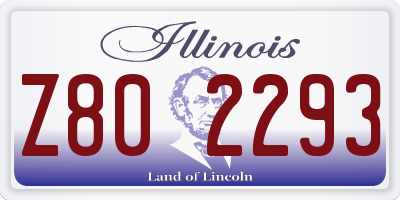 IL license plate Z802293