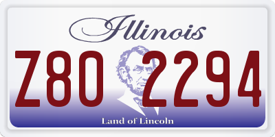 IL license plate Z802294