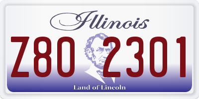 IL license plate Z802301