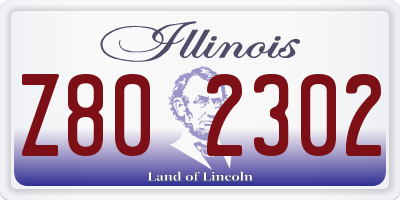 IL license plate Z802302