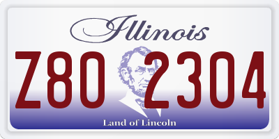 IL license plate Z802304
