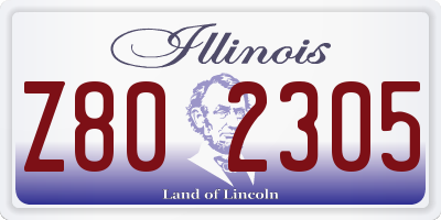 IL license plate Z802305