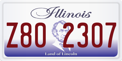 IL license plate Z802307