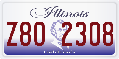 IL license plate Z802308