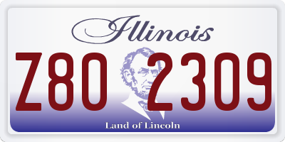 IL license plate Z802309