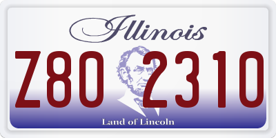 IL license plate Z802310