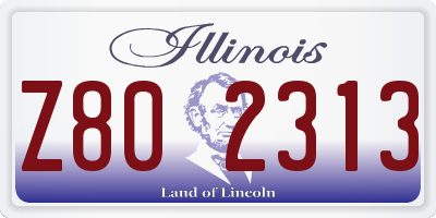 IL license plate Z802313