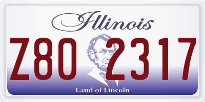 IL license plate Z802317