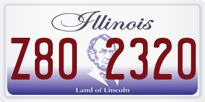 IL license plate Z802320