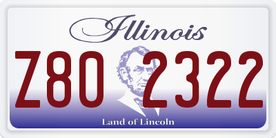 IL license plate Z802322