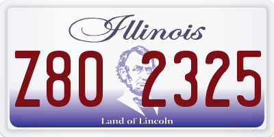 IL license plate Z802325