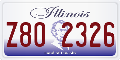 IL license plate Z802326