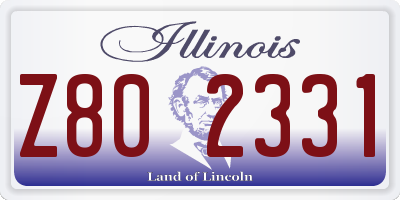 IL license plate Z802331