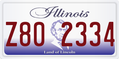 IL license plate Z802334