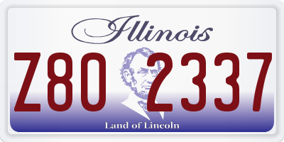 IL license plate Z802337