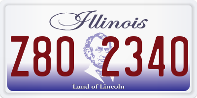 IL license plate Z802340