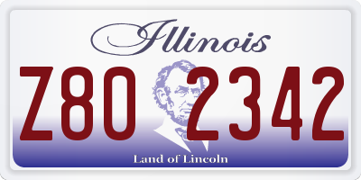 IL license plate Z802342