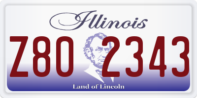 IL license plate Z802343