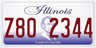 IL license plate Z802344