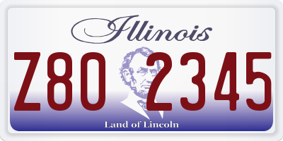 IL license plate Z802345