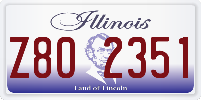 IL license plate Z802351