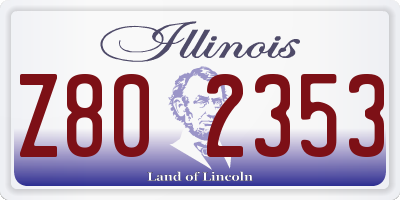 IL license plate Z802353