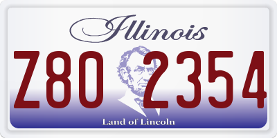 IL license plate Z802354