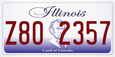 IL license plate Z802357