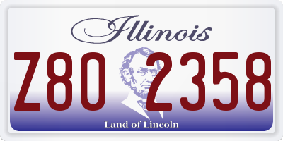 IL license plate Z802358