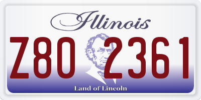 IL license plate Z802361