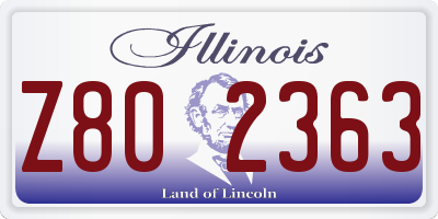 IL license plate Z802363