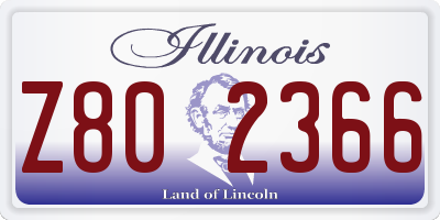 IL license plate Z802366