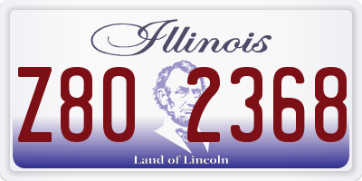 IL license plate Z802368