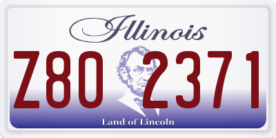 IL license plate Z802371