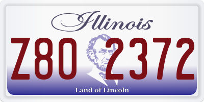 IL license plate Z802372